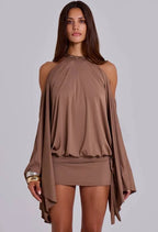 The Alula Mini Dress - Brown